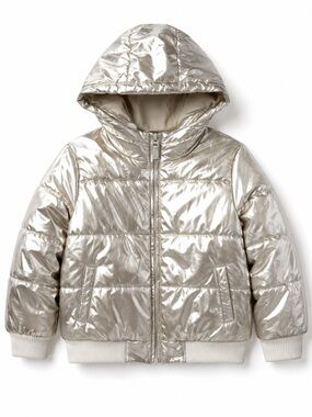 Crazy 8 gold‎ metallic puffer coat girls size 7/8